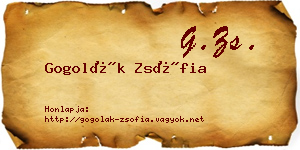 Gogolák Zsófia névjegykártya