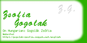 zsofia gogolak business card