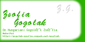 zsofia gogolak business card